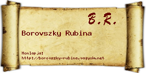 Borovszky Rubina névjegykártya